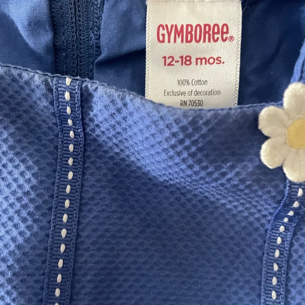 Gymboree Blue Textured Dress with Daisy‎ Detail